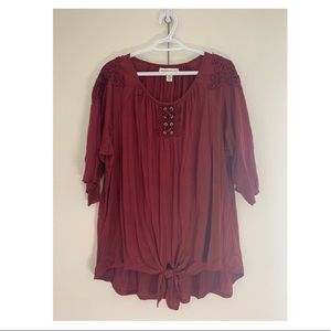 Plus size maroon woman’s blouse